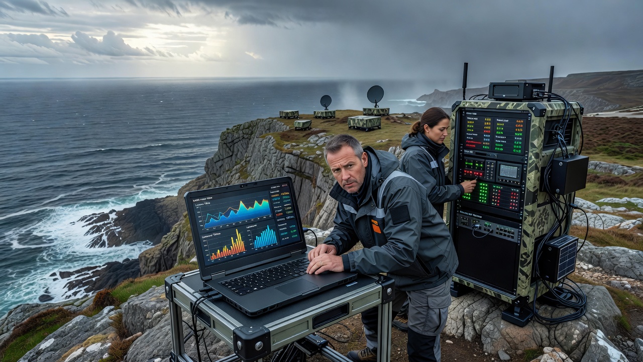 Performance monitoring dashboard displaying real-time metrics from a coastal network deployment